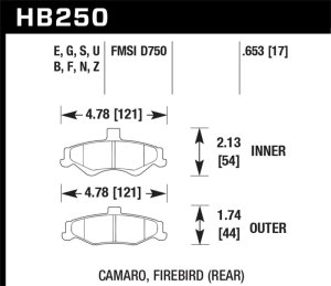 Chevrolet Camaro Brake Pads - Rear - Hawk Performance - HT-10 - `98-`02
